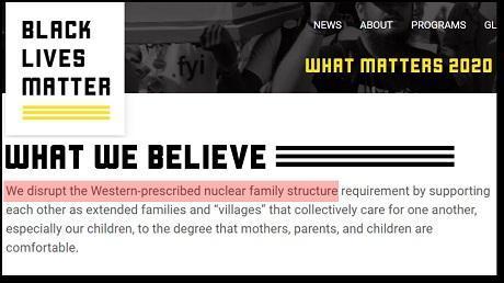 BLM deletes anti traditional family language from website