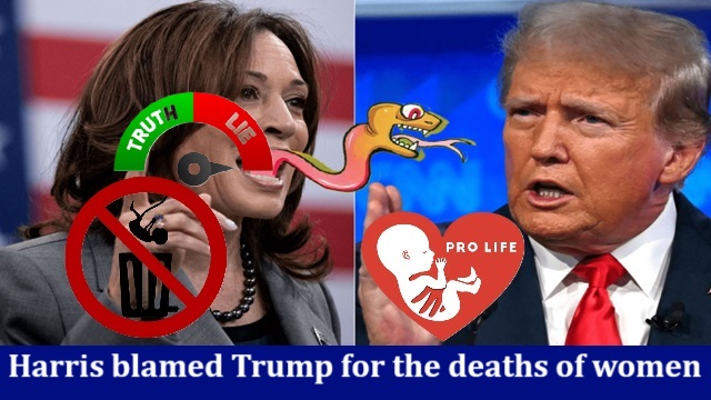 Harris blamed Trump for the deaths of women