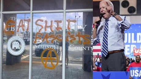 Florida GOP Office Vandalized Following Biden’s ‘Semi-Fascism’ Comment