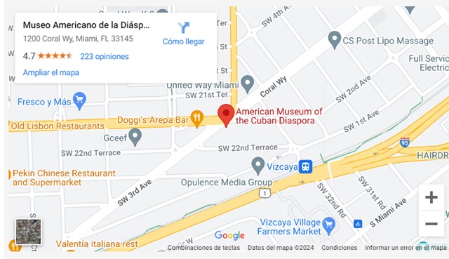 American Museum of the Cuban Diaspora Map