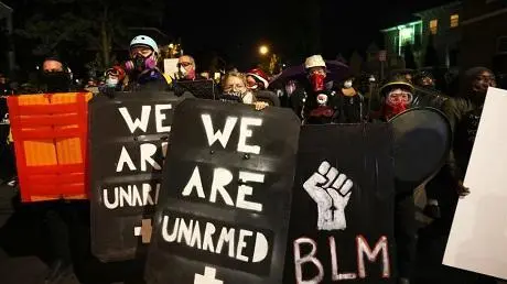 BLM using white protesters as shields