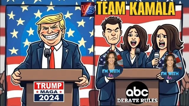 3-On-1 Presidential Debate: Trump vs Kamala and the Two ABC Moderators